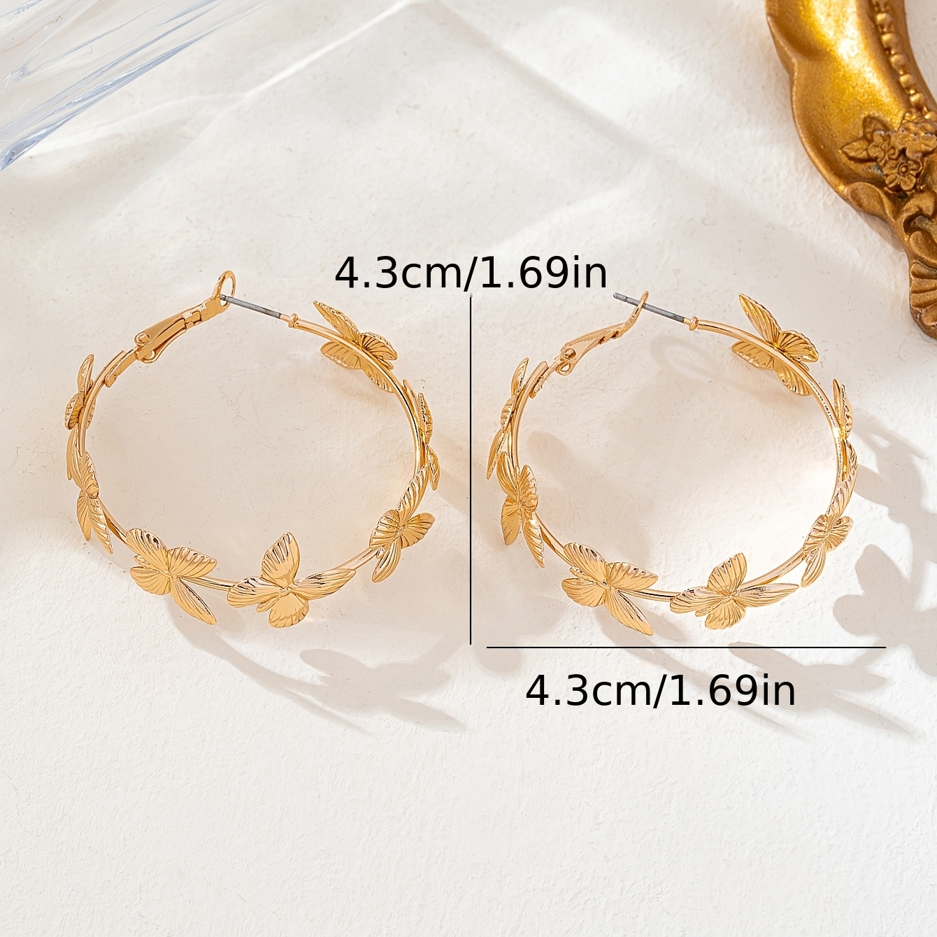 Geometric Simple Butterfly Hoop Earrings